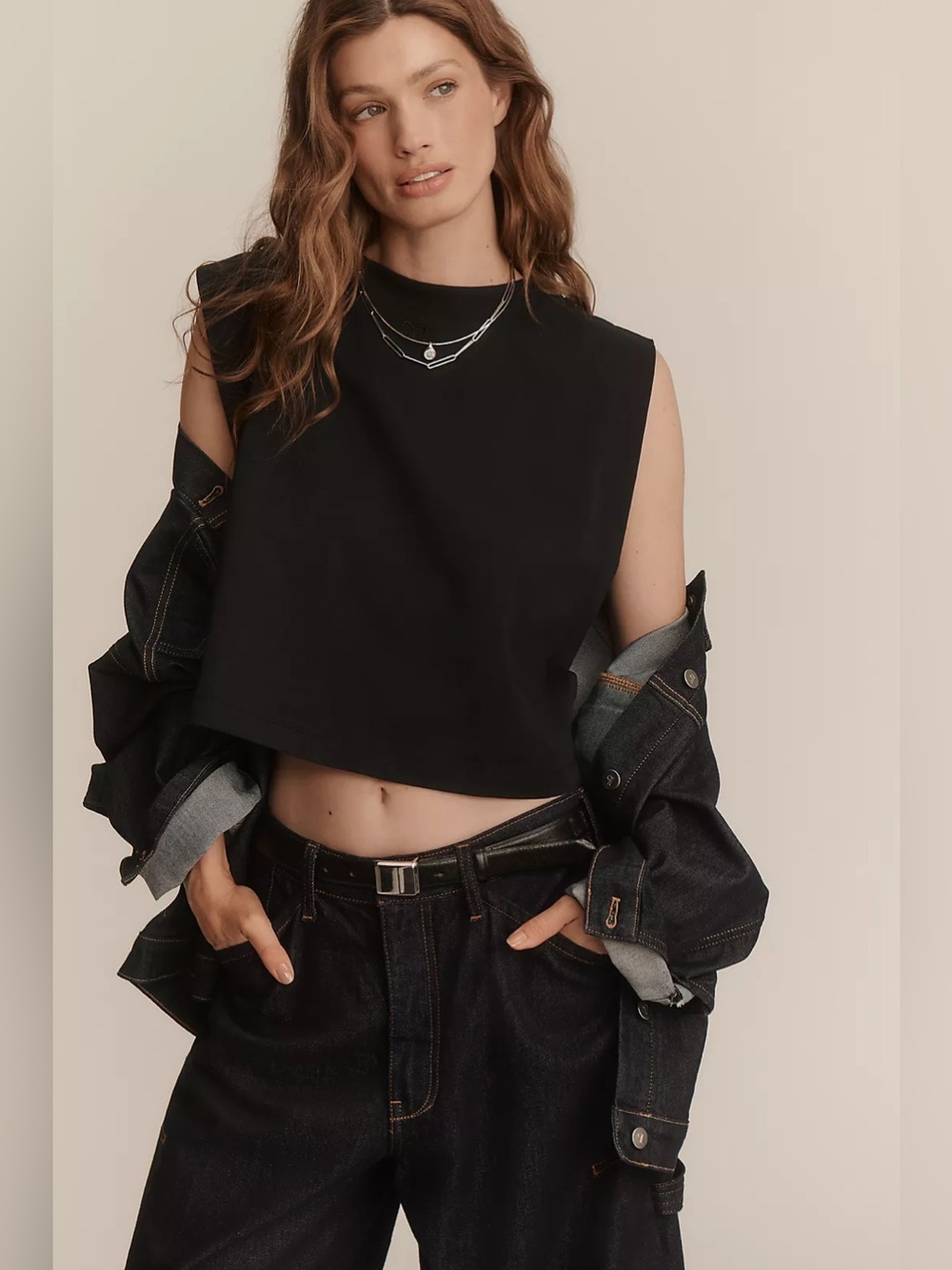 Anthropologie Maeve Classic Muscle Tee Crop Top